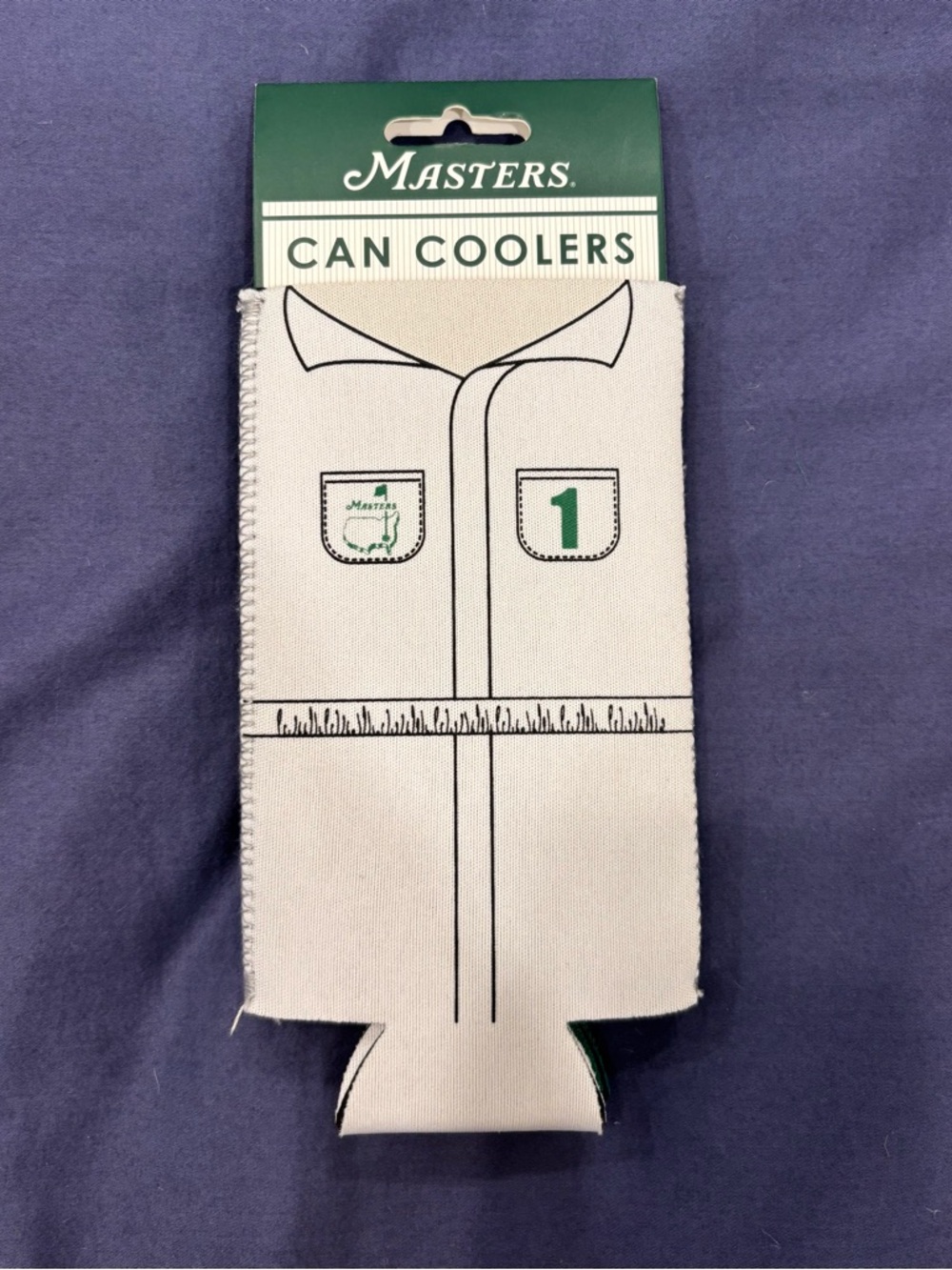 Masters Tournament 2 Pack Tall Can Cooler - Caddie Design - Green with Logo
